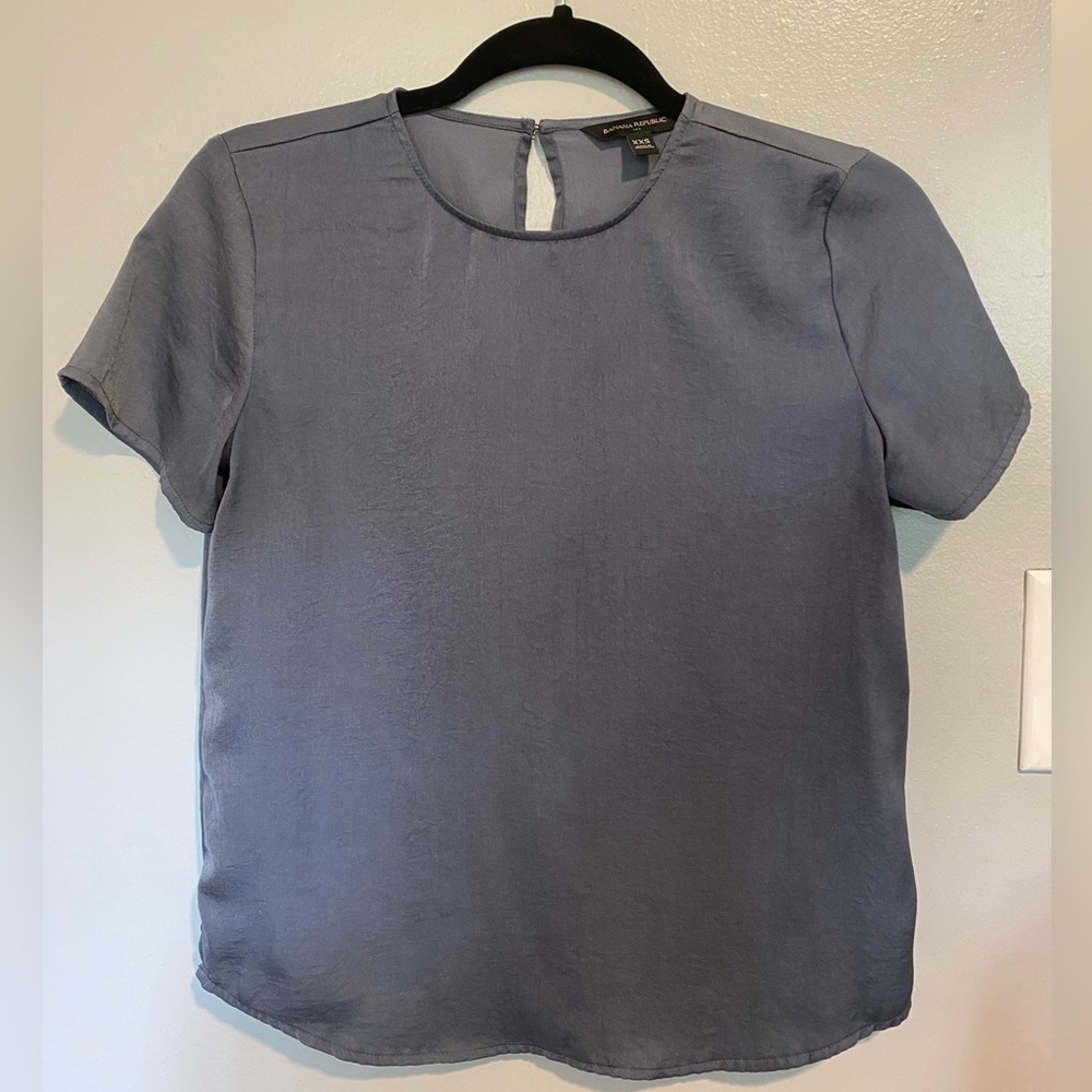 Banana Republic Factory Short Sleeve Satin Blouse